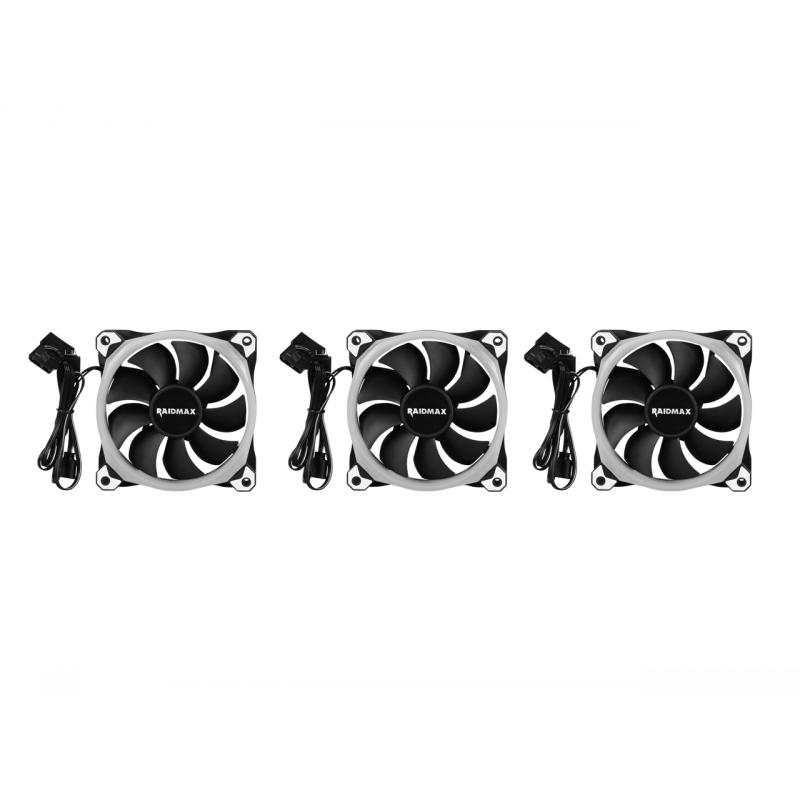 3Pcs x case FAN 120mm RGB with RGB Controller RAIDMAX